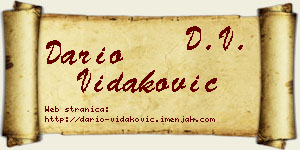 Dario Vidaković vizit kartica